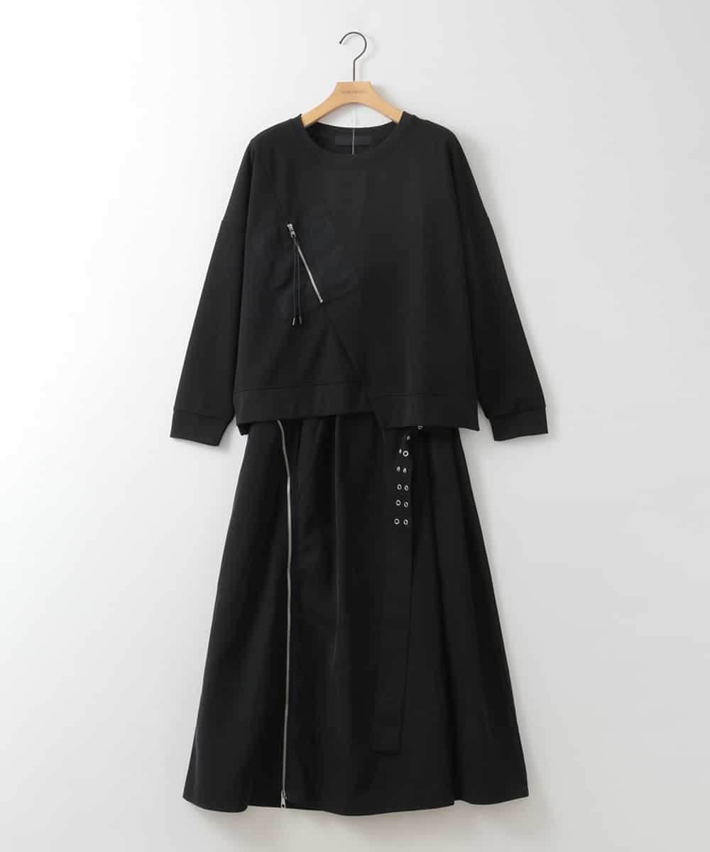 ZMNGE10170 al'aise modulation(アレーズモジュレーション) ジップデザインセットアップ ブラック