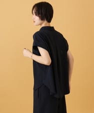 ZMNJE01150 al'aise modulation(アレーズモジュレーション) 【接触冷感/セットアイテム/洗える】スキッパーネックブラウスセットアップ ネイビー