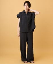 ZMNJE01150 al'aise modulation(アレーズモジュレーション) 【接触冷感/セットアイテム/洗える】スキッパーネックブラウスセットアップ グレー