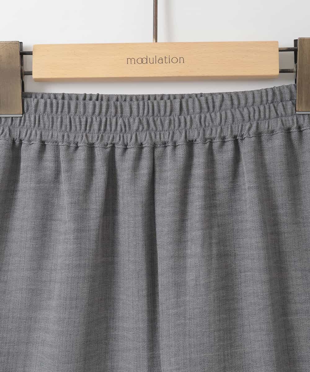 ZMNJE02150 al'aise modulation(アレーズモジュレーション) 【セットアイテム/洗える】裾レーススキッパーブラウスセットアップ グレー