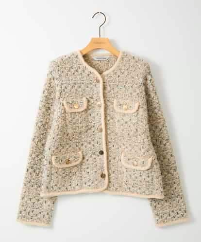 ZMSAE20240 al'aise modulation MIXヤーンツイードニットジャケット