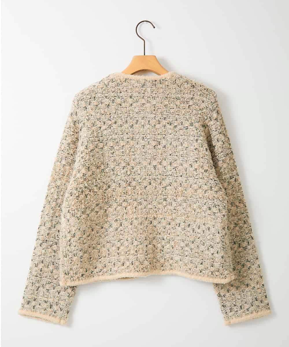 ZMSAE20240 al'aise modulation(アレーズモジュレーション) MIXヤーンツイードニットジャケット ベージュ