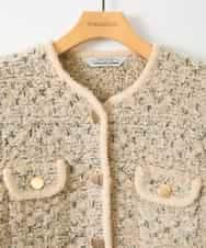 ZMSAE20240 al'aise modulation(アレーズモジュレーション) MIXヤーンツイードニットジャケット ベージュ