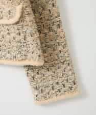 ZMSAE20240 al'aise modulation(アレーズモジュレーション) MIXヤーンツイードニットジャケット ベージュ