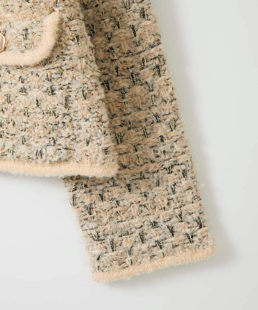 ZMSAE20240 al'aise modulation(アレーズモジュレーション) MIXヤーンツイードニットジャケット ベージュ