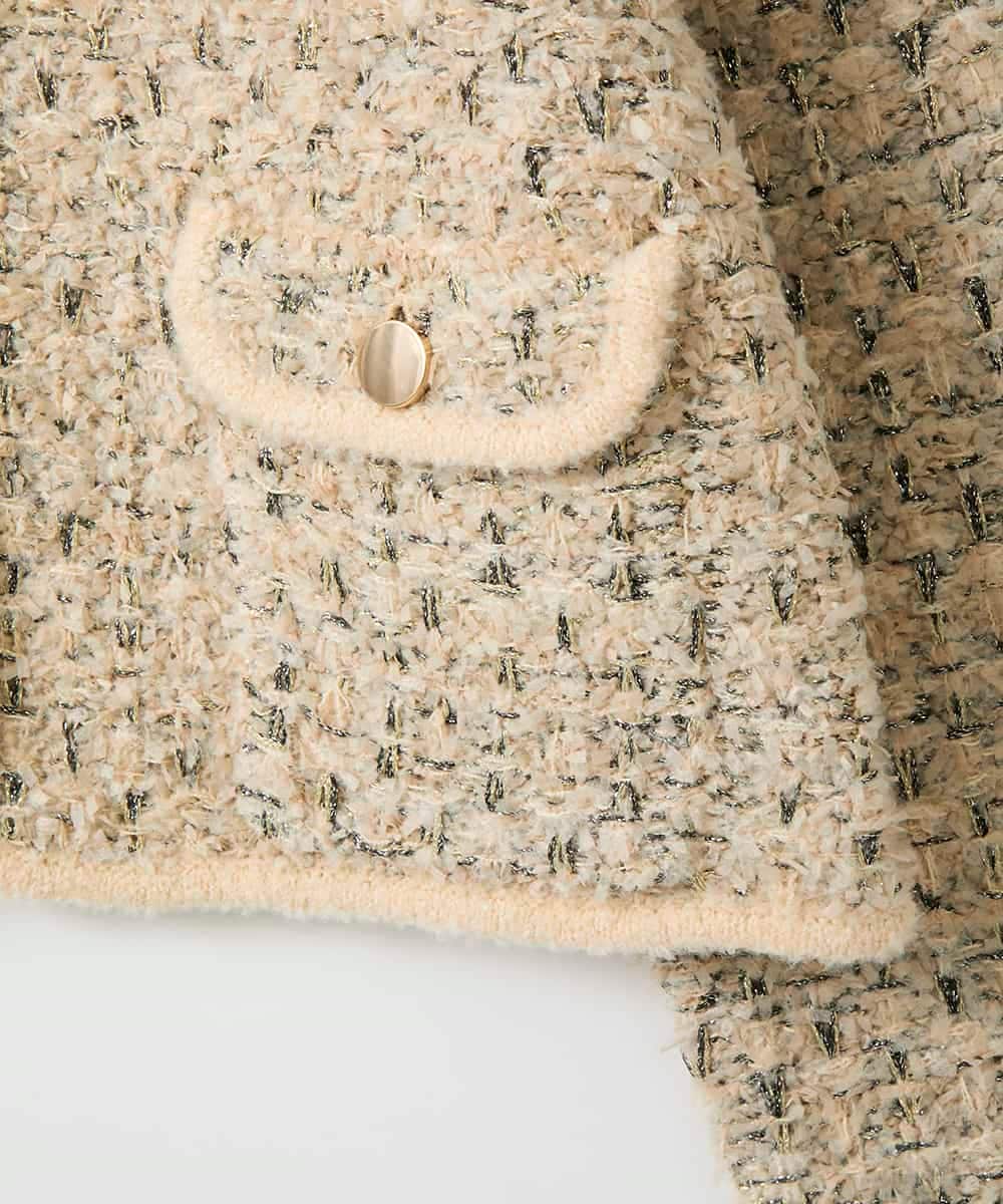 ZMSAE20240 al'aise modulation(アレーズモジュレーション) MIXヤーンツイードニットジャケット ベージュ