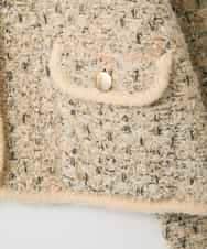 ZMSAE20240 al'aise modulation(アレーズモジュレーション) MIXヤーンツイードニットジャケット ベージュ