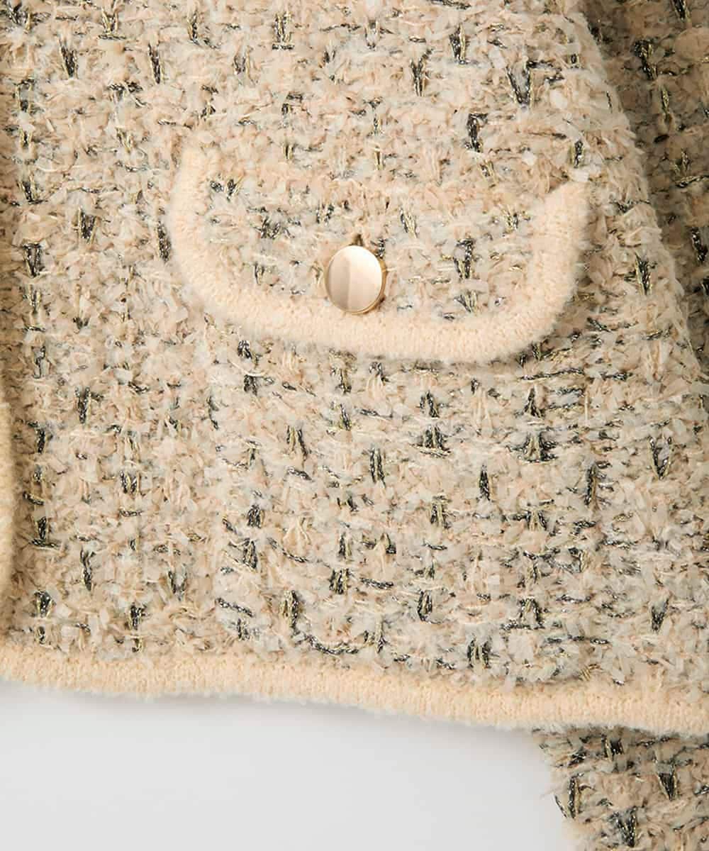 ZMSAE20240 al'aise modulation(アレーズモジュレーション) MIXヤーンツイードニットジャケット ベージュ