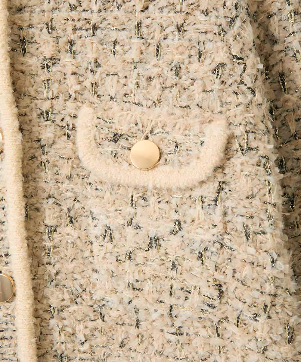 ZMSAE20240 al'aise modulation(アレーズモジュレーション) MIXヤーンツイードニットジャケット ベージュ