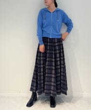 ZMSAE22140 al'aise modulation(アレーズモジュレーション) 【洗える】ラメポイントフーディージップパーカー ブルー