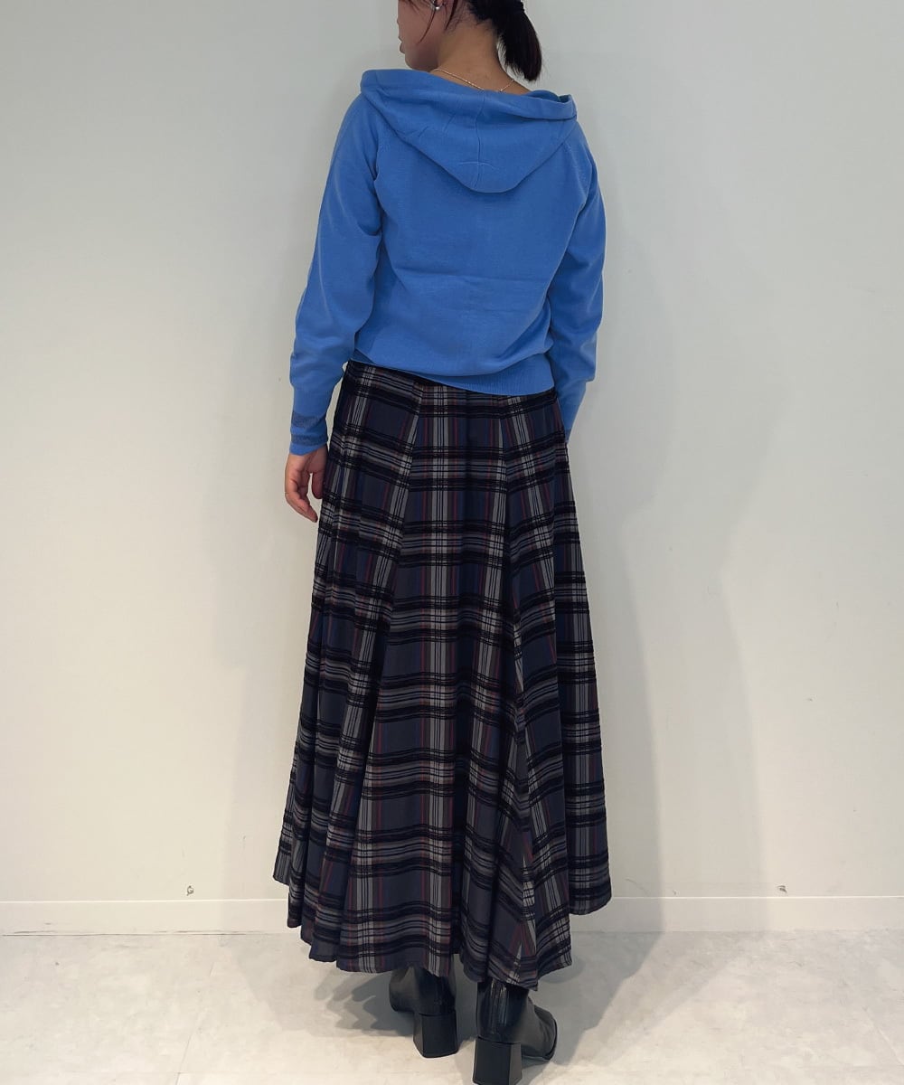 ZMSAE22140 al'aise modulation(アレーズモジュレーション) 【洗える】ラメポイントフーディージップパーカー ブルー