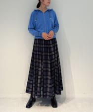 ZMSAE22140 al'aise modulation(アレーズモジュレーション) 【洗える】ラメポイントフーディージップパーカー ブルー