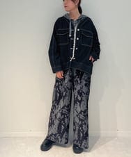 ZMSAE22140 al'aise modulation(アレーズモジュレーション) 【洗える】ラメポイントフーディージップパーカー グレー