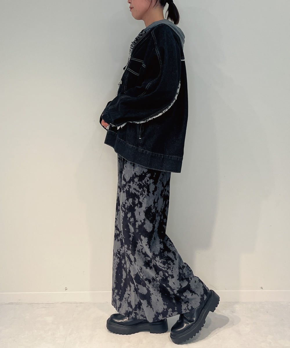 ZMSAE22140 al'aise modulation(アレーズモジュレーション) 【洗える】ラメポイントフーディージップパーカー グレー