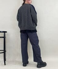 ZMSAE23180 al'aise modulation(アレーズモジュレーション) 配色ラインジップアップニットジャケット ダークグレー