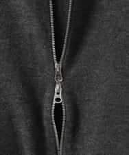 ZMSAE23180 al'aise modulation(アレーズモジュレーション) 配色ラインジップアップニットジャケット ダークグレー