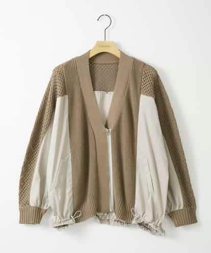 ZMSAE24140 al'aise modulation 【洗える】ニットジョイントデザインブルゾン