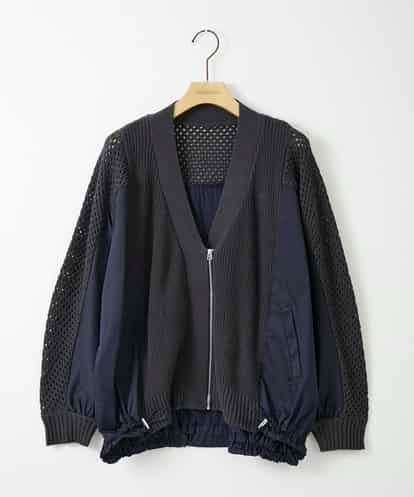 ZMSAE24140 al'aise modulation 【洗える】ニットジョイントデザインブルゾン