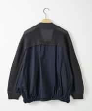 ZMSAE24140 al'aise modulation(アレーズモジュレーション) 【洗える】ニットジョイントデザインブルゾン ダークグレー