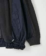 ZMSAE24140 al'aise modulation(アレーズモジュレーション) 【洗える】ニットジョイントデザインブルゾン ダークグレー