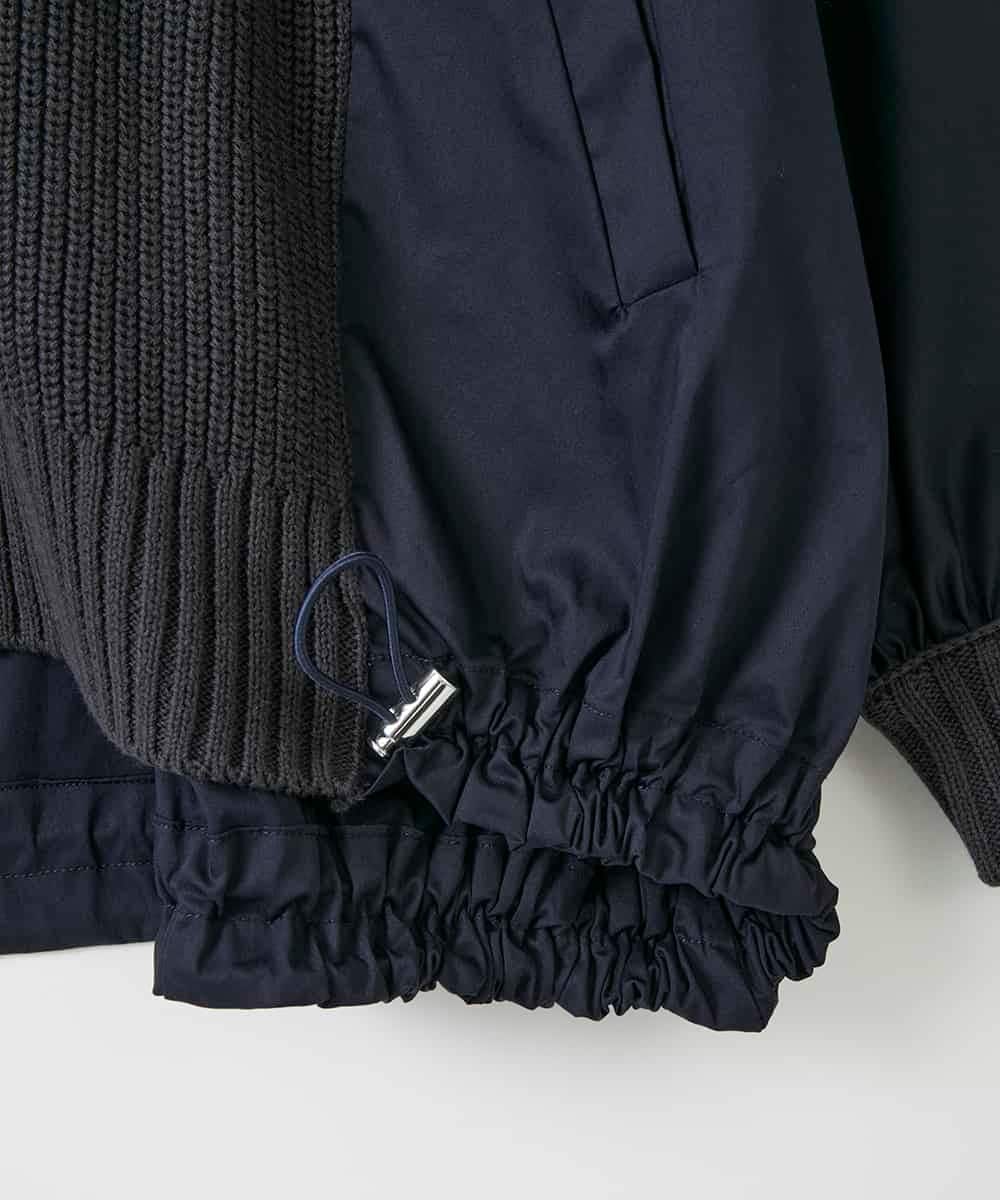 ZMSAE24140 al'aise modulation(アレーズモジュレーション) 【洗える】ニットジョイントデザインブルゾン ダークグレー