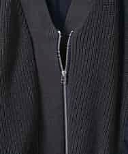 ZMSAE24140 al'aise modulation(アレーズモジュレーション) 【洗える】ニットジョイントデザインブルゾン ダークグレー