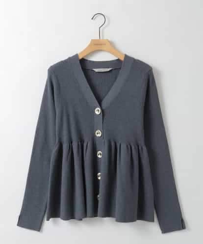 ZMSAE25150 al'aise modulation リブニットペプラムカーディガン