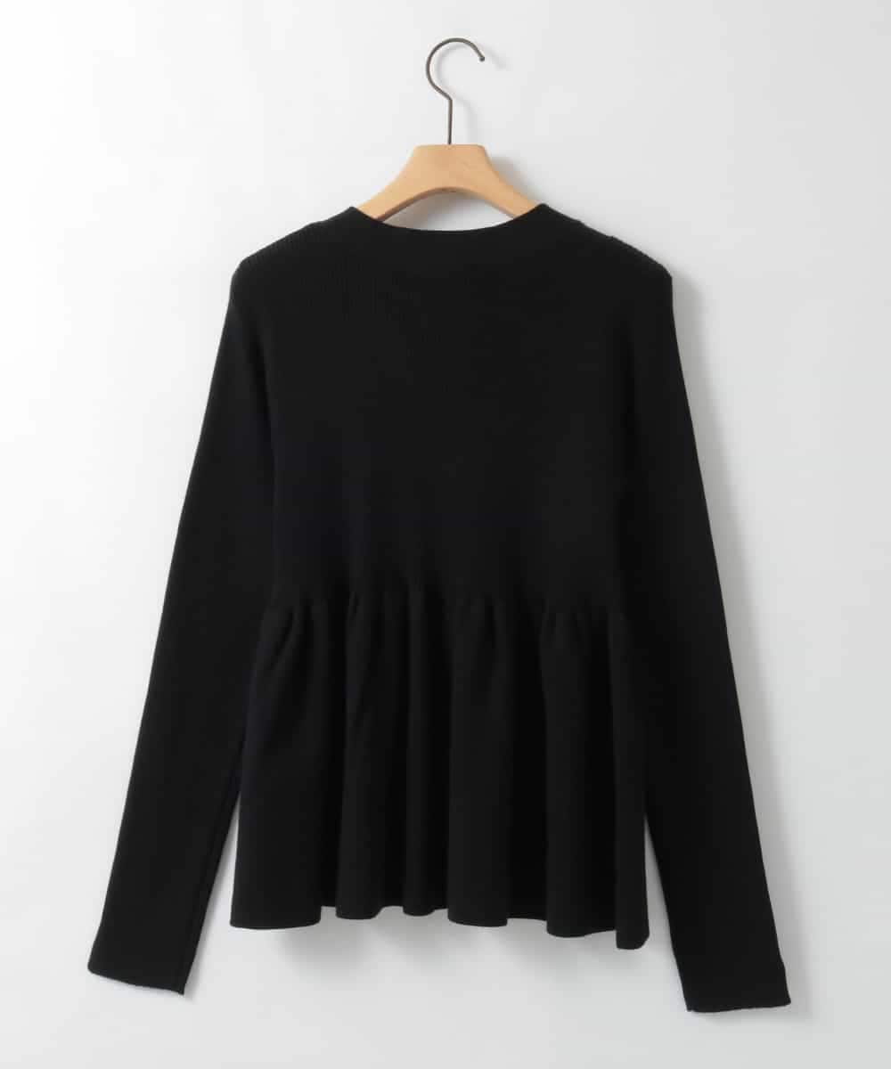 ZMSAE25150 al'aise modulation(アレーズモジュレーション) リブニットペプラムカーディガン ブラック