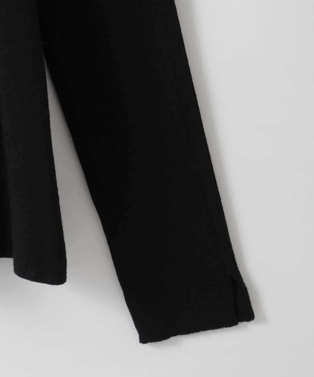 ZMSAE25150 al'aise modulation(アレーズモジュレーション) リブニットペプラムカーディガン ブラック