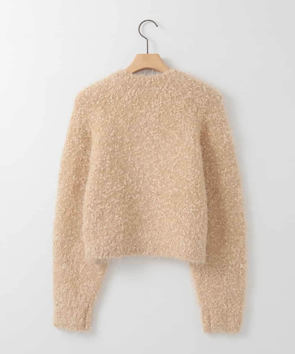 ZMSAE26130 al'aise modulation(アレーズモジュレーション) フェザーヤーンラメニットカーディガン ベージュ