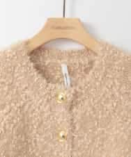 ZMSAE26130 al'aise modulation(アレーズモジュレーション) フェザーヤーンラメニットカーディガン ベージュ