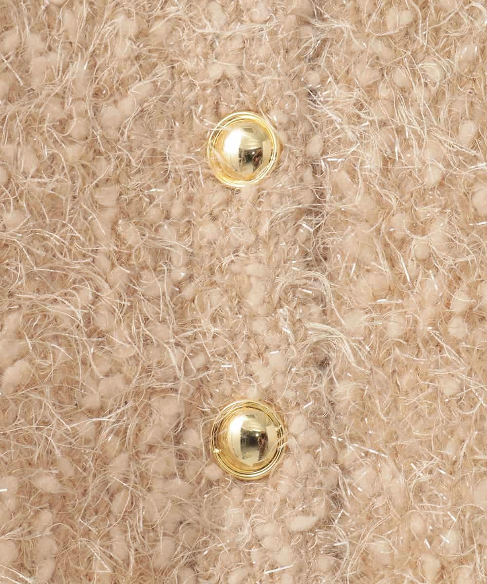 ZMSAE26130 al'aise modulation(アレーズモジュレーション) フェザーヤーンラメニットカーディガン ベージュ