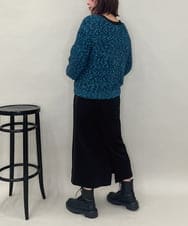 ZMSAE27140 al'aise modulation(アレーズモジュレーション) 【洗える】ファンシーシャギーニットカーディガン グリーン