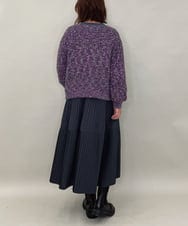 ZMSAE27140 al'aise modulation(アレーズモジュレーション) 【洗える】ファンシーシャギーニットカーディガン パープル