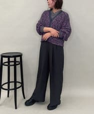 ZMSAE27140 al'aise modulation(アレーズモジュレーション) 【洗える】ファンシーシャギーニットカーディガン パープル