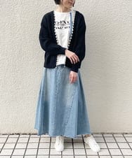 ZMSAT32130 al'aise modulation(アレーズモジュレーション) パールリブニットカーディガン ブラック