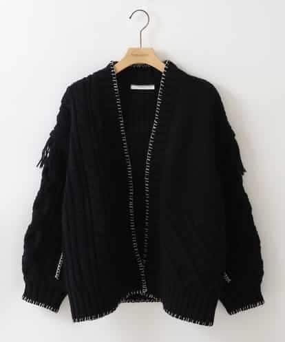 ZMSAW01145 al'aise modulation フリンジニットカーディガン