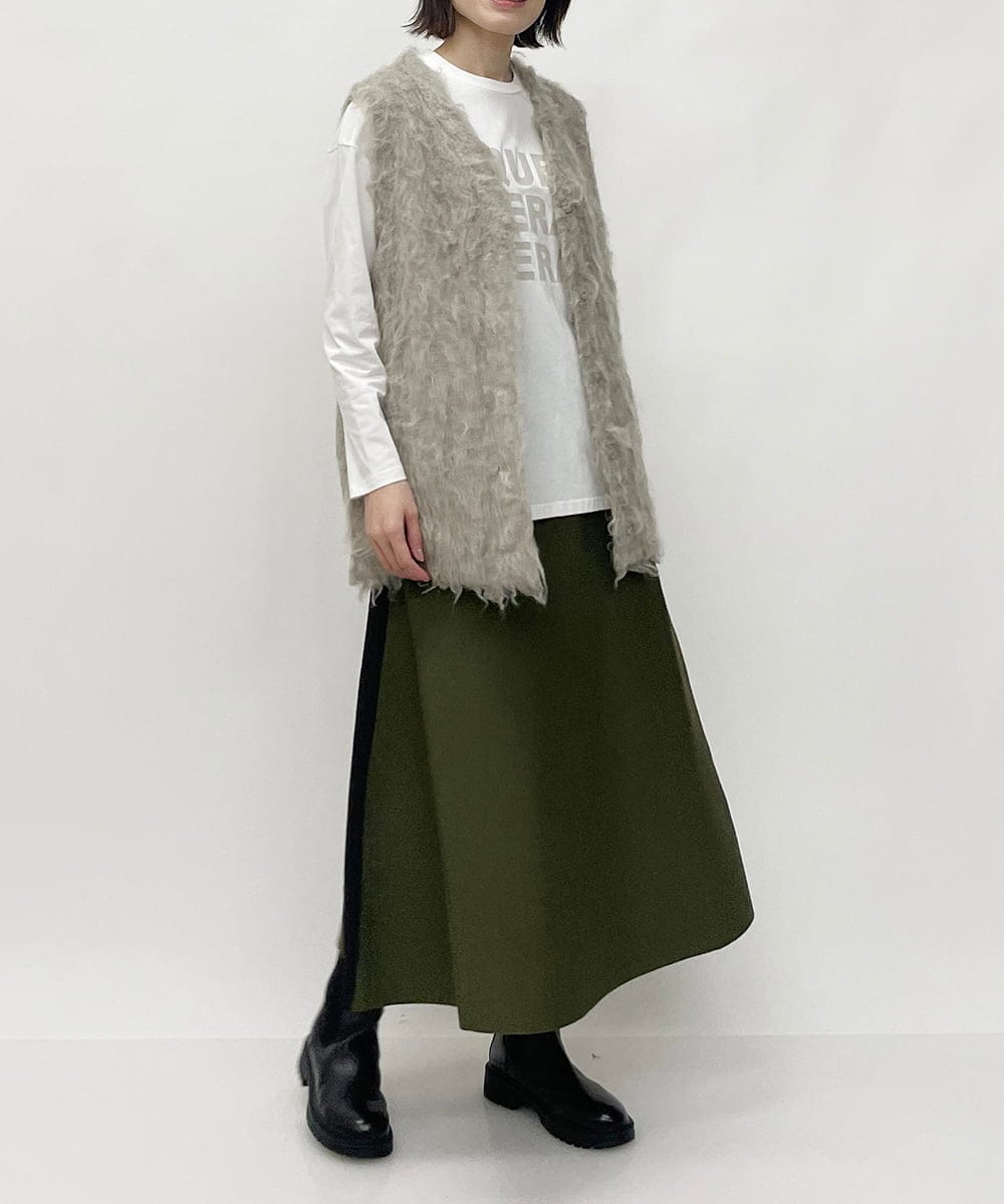 ZMSAW05140 al'aise modulation(アレーズモジュレーション) 【抗菌防臭】やわらかジャギーニットベスト ベージュ