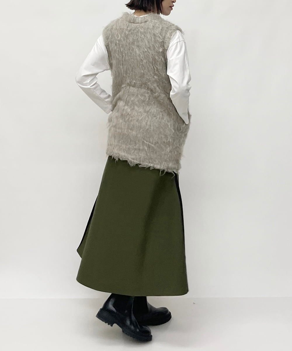 ZMSAW05140 al'aise modulation(アレーズモジュレーション) 【抗菌防臭】やわらかジャギーニットベスト ベージュ