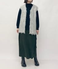 ZMSAW05140 al'aise modulation(アレーズモジュレーション) 【抗菌防臭】やわらかジャギーニットベスト ライトグレー