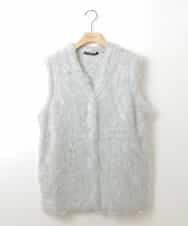 ZMSAW05140 al'aise modulation(アレーズモジュレーション) 【抗菌防臭】やわらかジャギーニットベスト ライトグレー