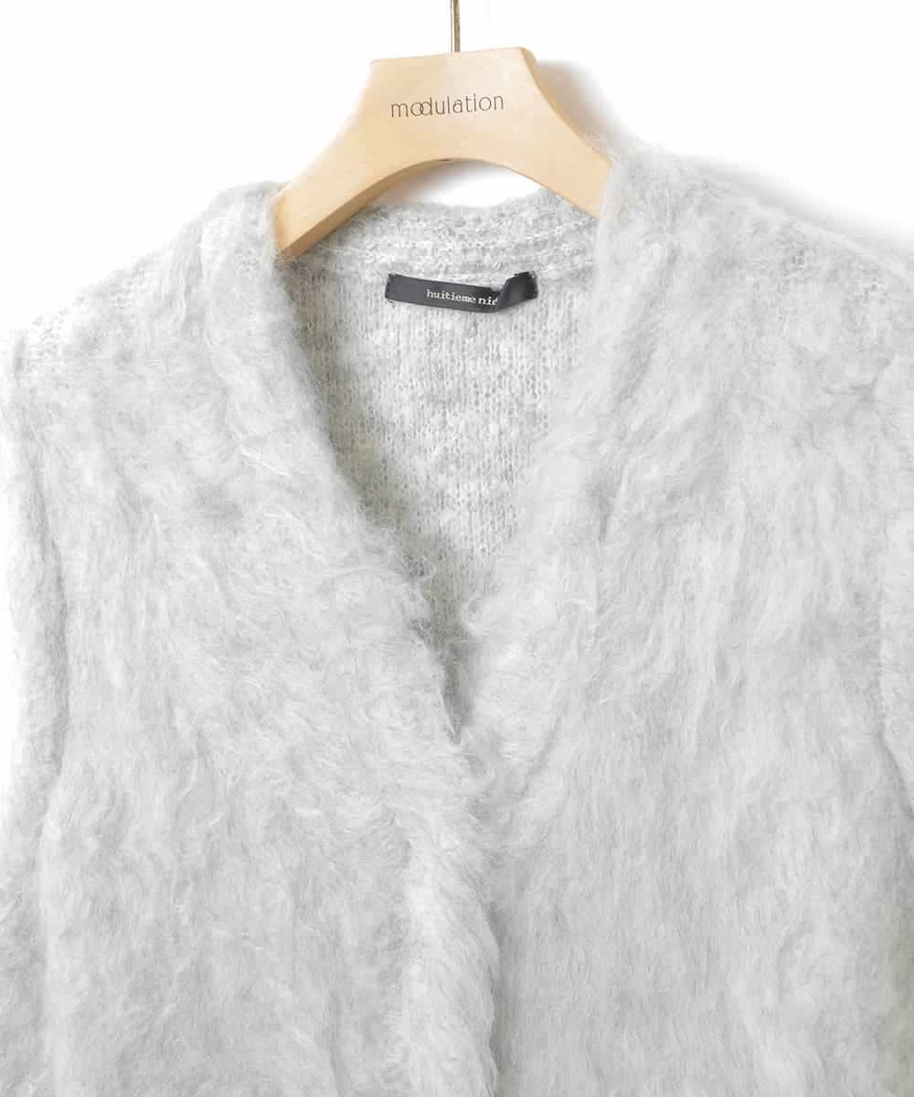 ZMSAW05140 al'aise modulation(アレーズモジュレーション) 【抗菌防臭】やわらかジャギーニットベスト ライトグレー