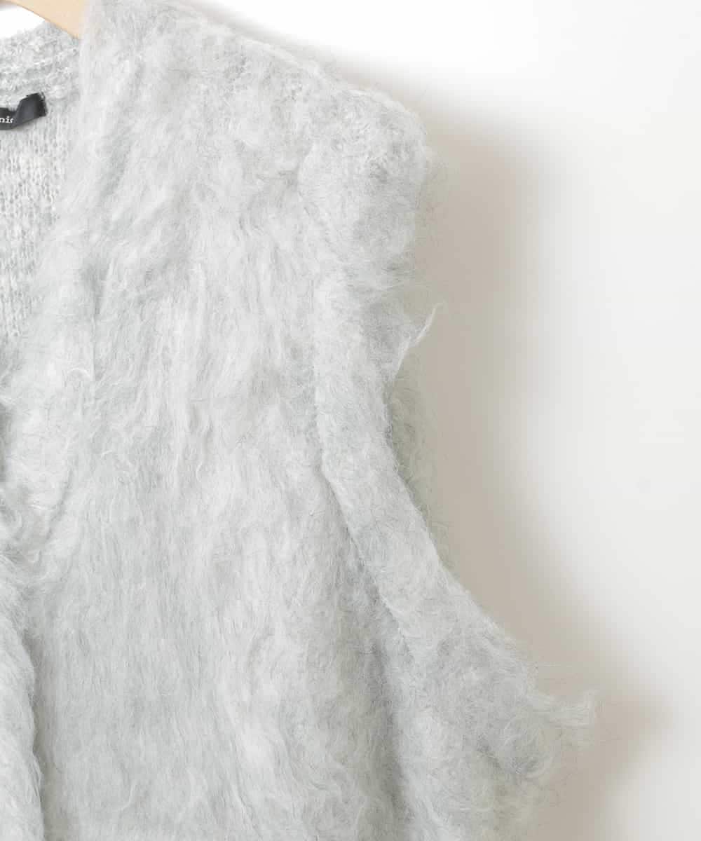 ZMSAW05140 al'aise modulation(アレーズモジュレーション) 【抗菌防臭】やわらかジャギーニットベスト ライトグレー