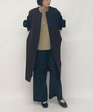 ZMSAW09160 al'aise modulation(アレーズモジュレーション) バルーンスリーブカーディガン ブラウン