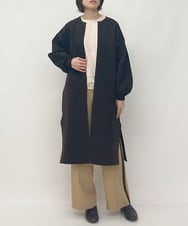 ZMSAW09160 al'aise modulation(アレーズモジュレーション) バルーンスリーブカーディガン ブラウン