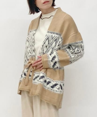 ZMSAW14138 al'aise modulation 【抗菌防臭】カウチン柄ロングカーディガン