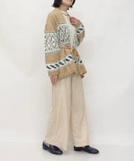 ZMSAW14138 al'aise modulation(アレーズモジュレーション) 【抗菌防臭】カウチン柄ロングカーディガン ベージュ