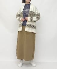 ZMSAW14138 al'aise modulation(アレーズモジュレーション) 【抗菌防臭】カウチン柄ロングカーディガン アイボリー