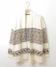 ZMSAW14138 al'aise modulation(アレーズモジュレーション) 【抗菌防臭】カウチン柄ロングカーディガン アイボリー