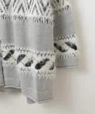 ZMSAW14138 al'aise modulation(アレーズモジュレーション) 【抗菌防臭】カウチン柄ロングカーディガン ライトグレー